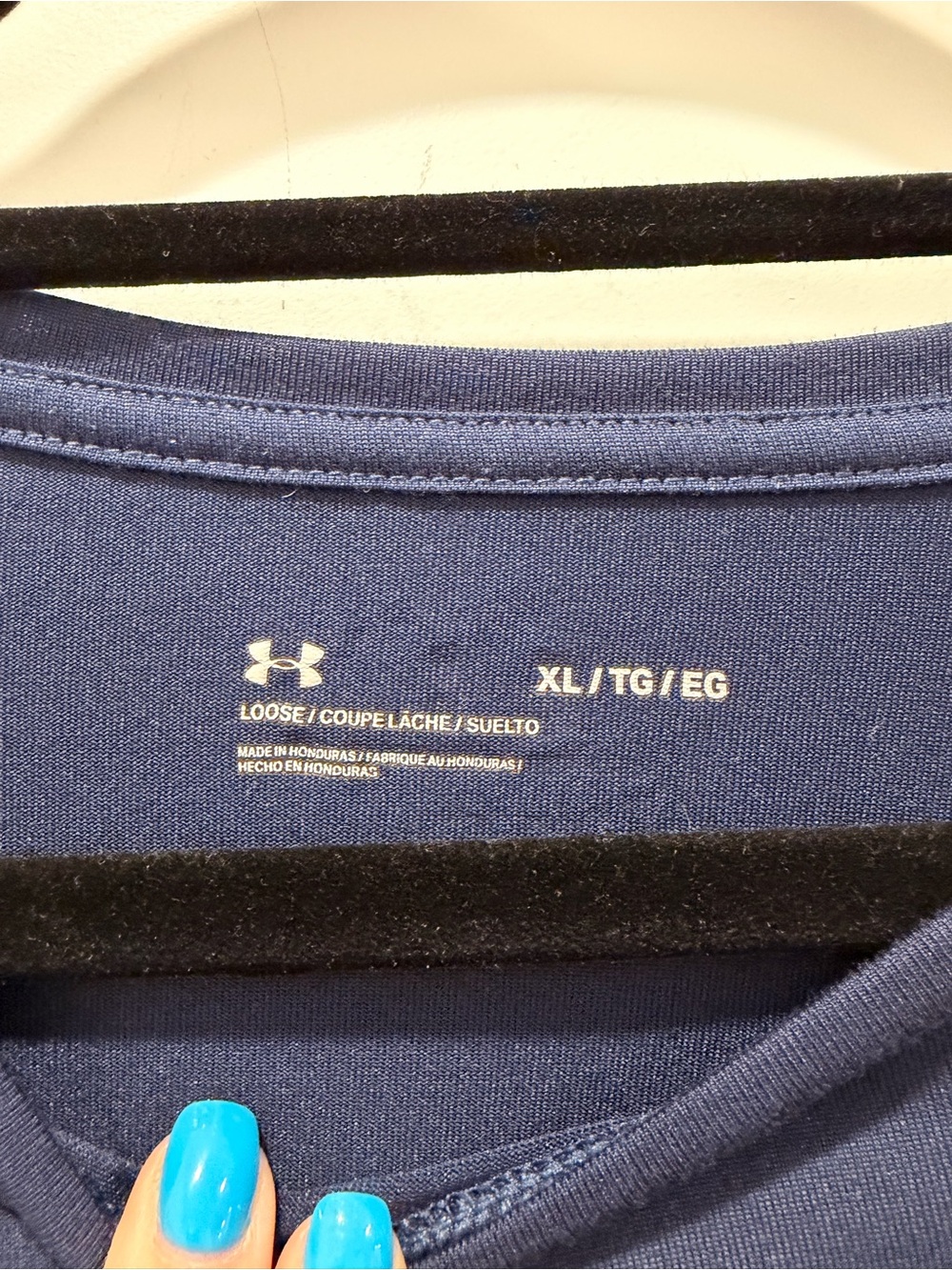 Under Armour Navy Long Sleeve "All-Star Sports Academy" Performance Tee - Picture 3 of 3